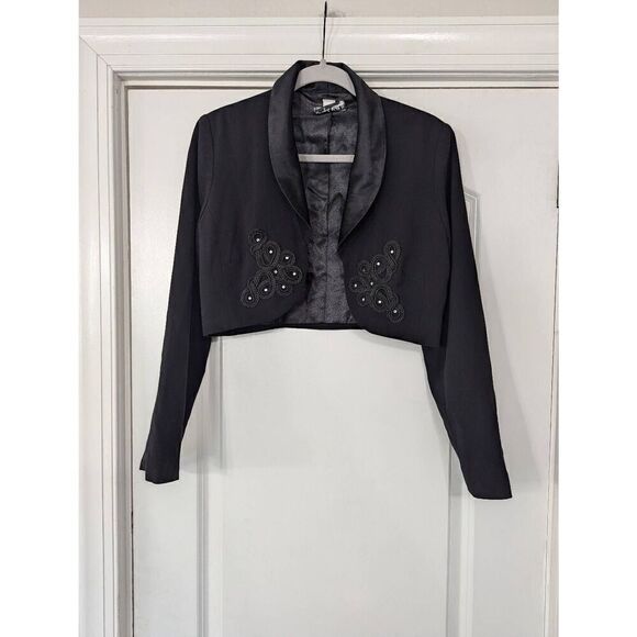 Joseph Ribkoff Shrug Jacket women's 6 black embroidery wedding guest festive - Picture 1 of 4